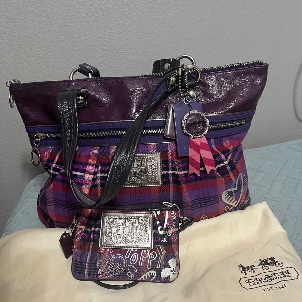 Coach Purple and Black Women's Bag